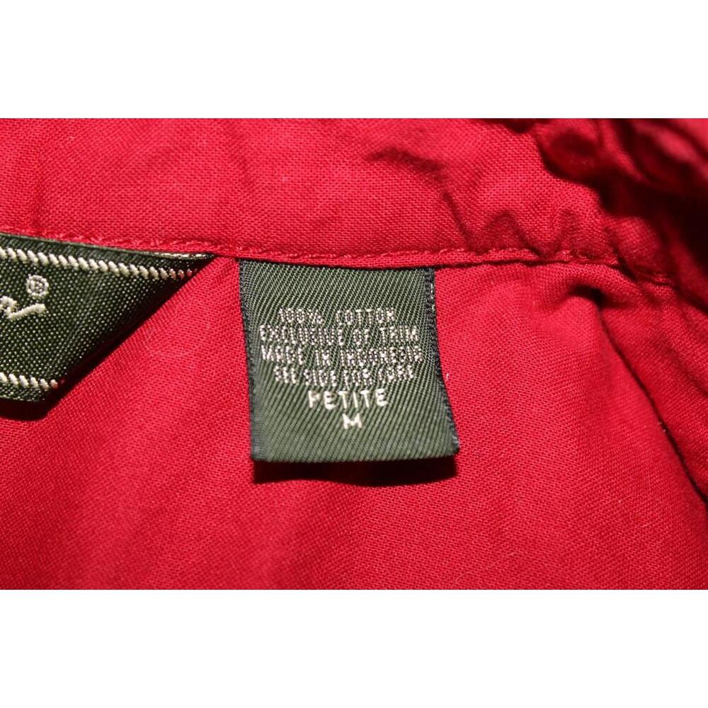 Eddie Bauer Corduroy L/S Button Up Shirt Shacket Womens M Petite Red 100% Cotton - Picture 9 of 12